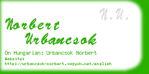 norbert urbancsok business card